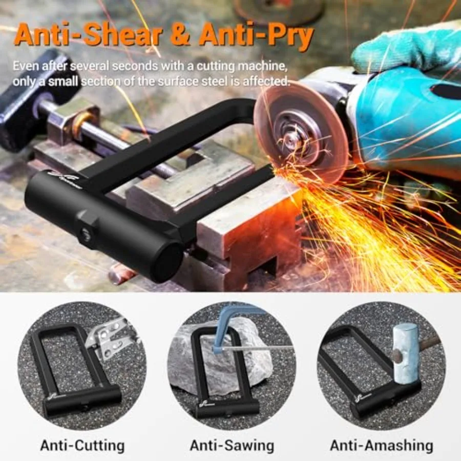 Gembok Anti Maling Heavy Duty 18mm dengan Kabel Baja Keamanan 5ft untuk Sepeda Jalan, Gunung, Listrik, dan Lipat, Belenggu Tahan Lama Desi