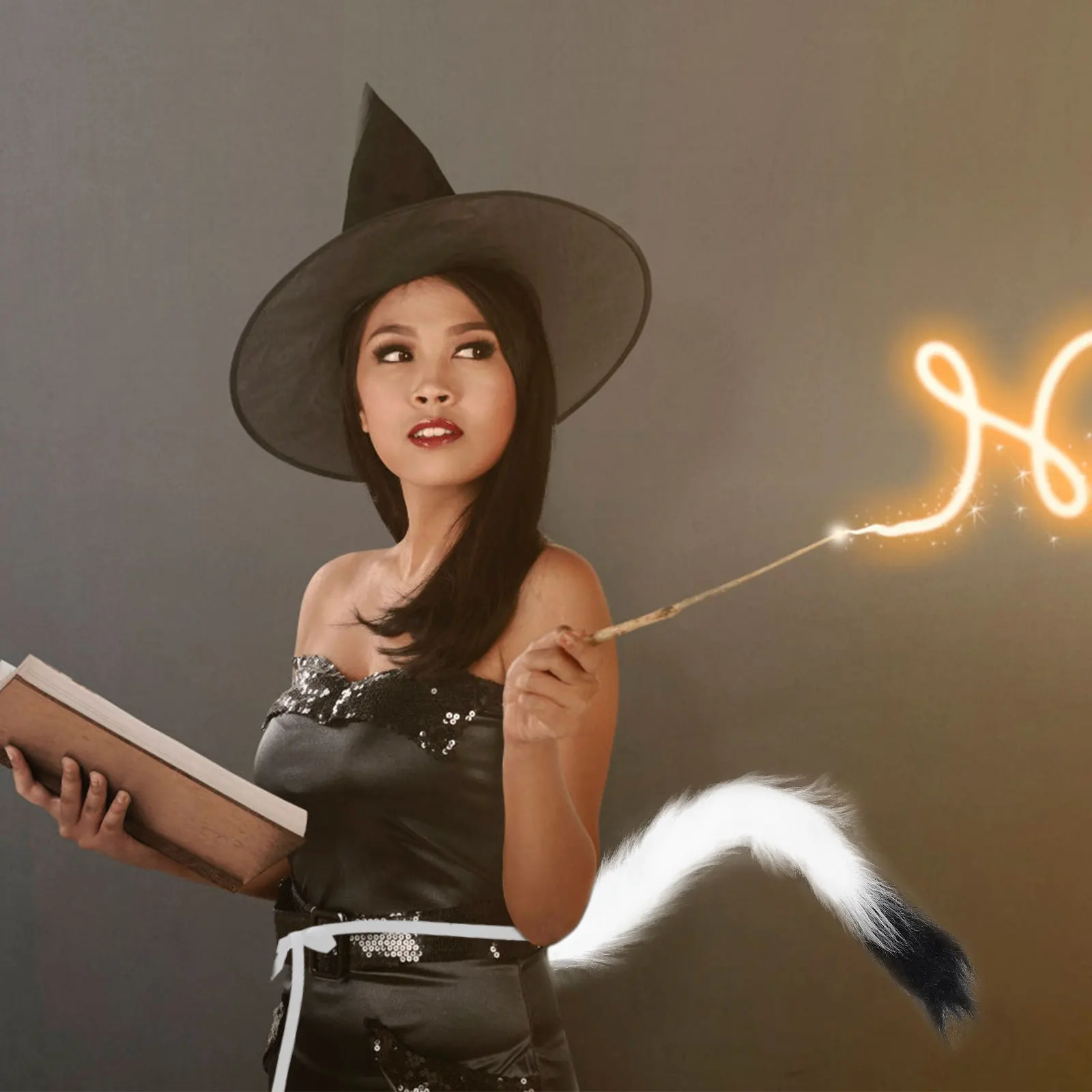 

Party Cat Tail Costume Halloween Cosplay Prop Accessories Light Durable Headwear for Kids Adults Cat Tail Decor Costume Supplies