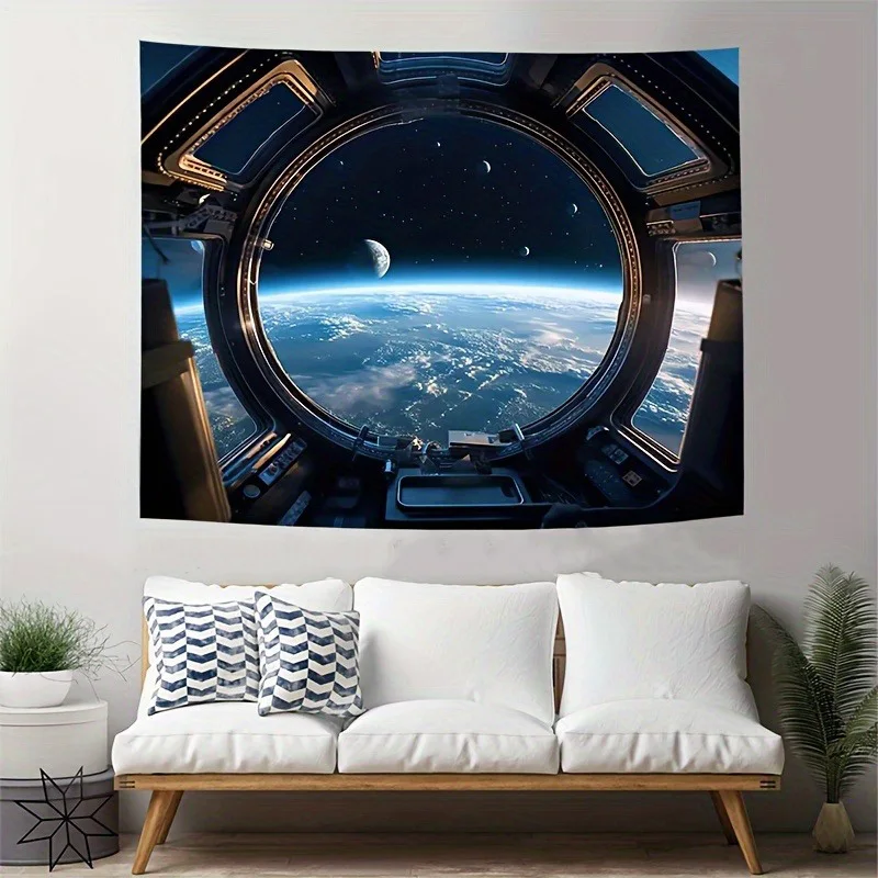 كوكب الفضاء نسيج البوليستر الجدار شنقا لغرفة المعيشة غرفة نوم مكتب ديكور المنزل غالاكسي طباعة موضوع الخيال العلمي حفلة النوم #2