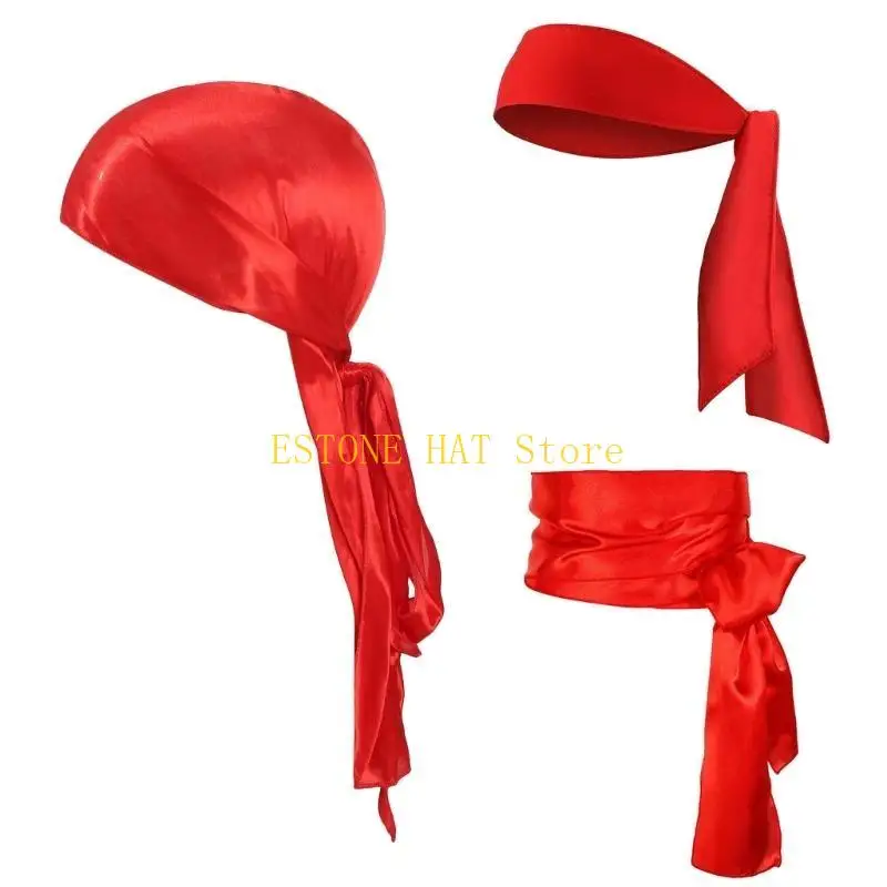 

49MF Pirate Hair Scarf LARP Party Headwear Pirate Costume for Masquerade Party