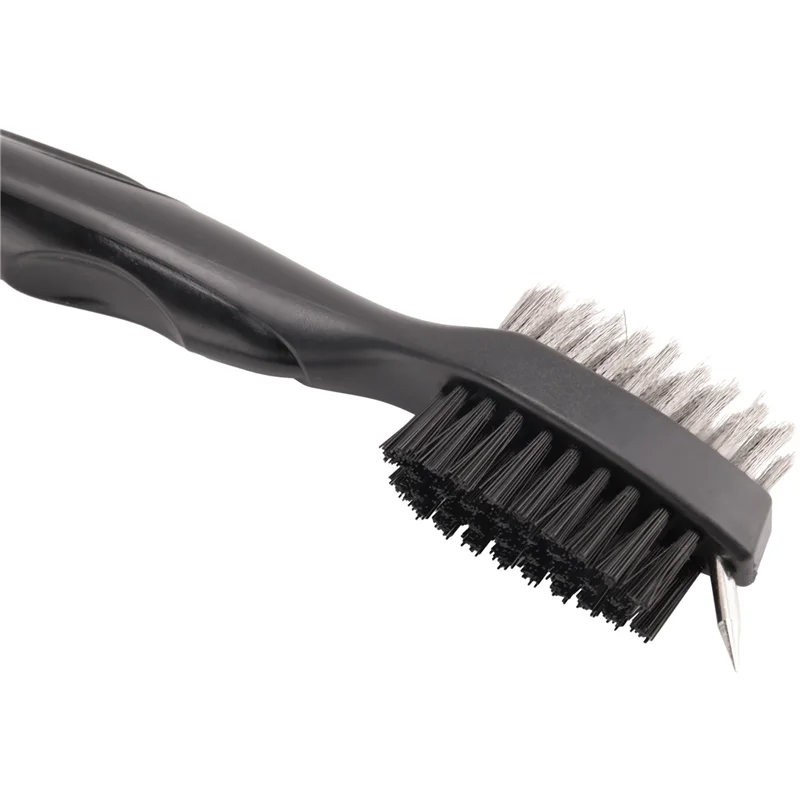 

5X Pure Cotton Golf Towel Brush Tool Kit With Club Groove Cleaner Retractable Extension Cord And Clip(Black)