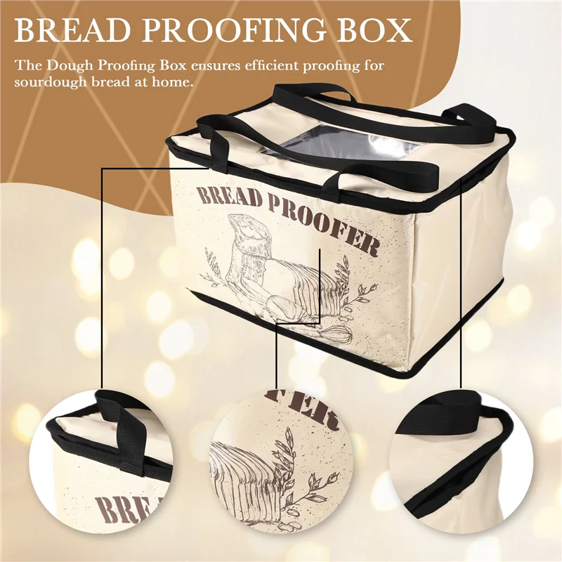 A96K-Bread Proofing Box With Heater For Precise Temperature Fermentation, Folding Zippered Dough Proofer Warming Box