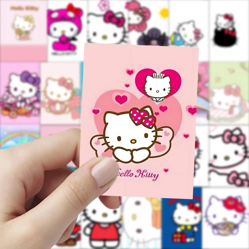 

10/30/60pcs Funny Cute Hello Kitty Cartoon Stickers Sanrio Kid Decals Toy Water Bottle Luggage Phone Graffiti Sticker Decoration