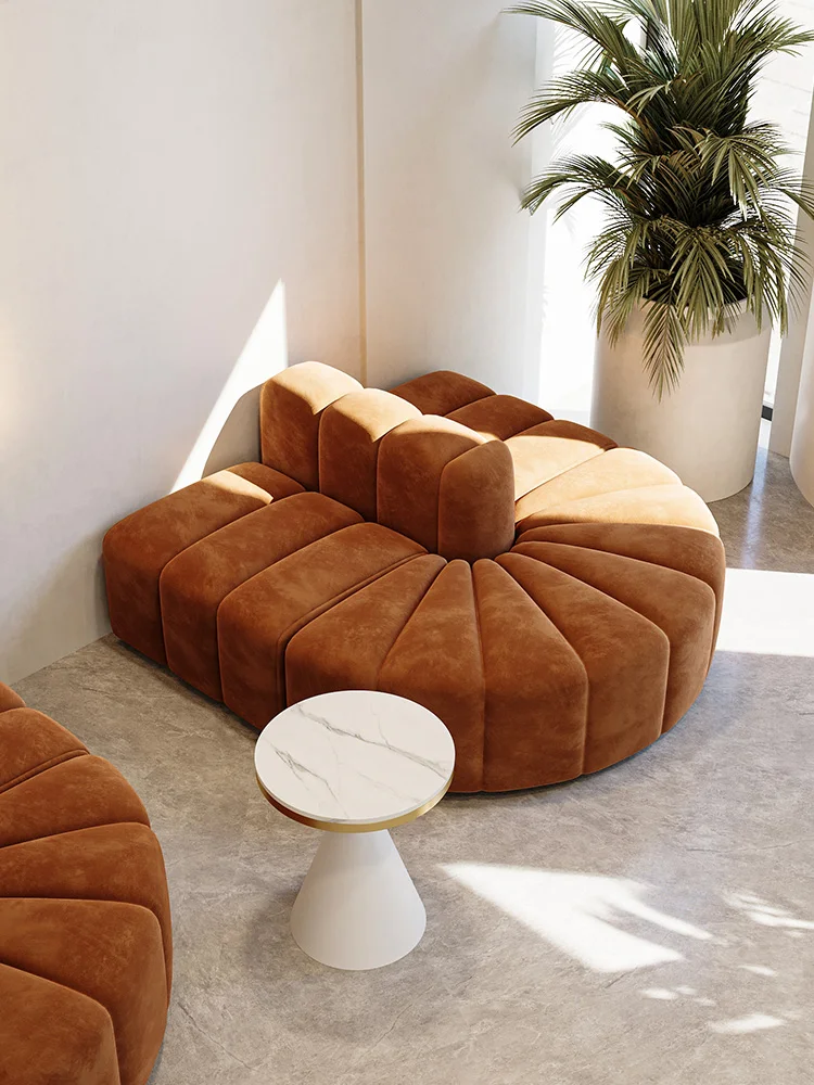 

Clothing store sitting area Double-sided sofa Internet celebrity coffee Milk tea shop Card seat Beauty salon Leisure sofa