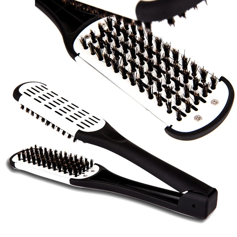 Professional Hair Straightener Women's Double Sided Hairdressing Brush Clip V Shape Comb Clips Salon Hair Styling Tools