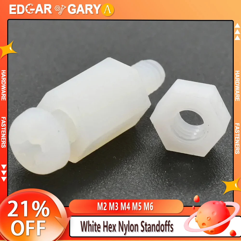 M2 M3 M4 M5 M6 White Hex Nylon Standoffs Motherboard Board Rack Mount Stud Spacing Screw Nut Column Set PCB Support Pillars Bolt