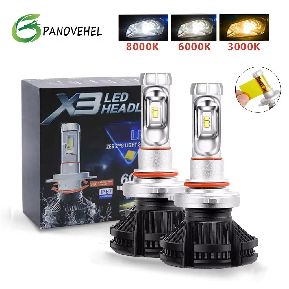 2Pcs  Led Headlight ZES 50W 6000LM Car Headlight H4 LED H7 3000K/6500K/8000K X3 H1 H11 9005 HB3 9006 HB4 fog Lamp Auto