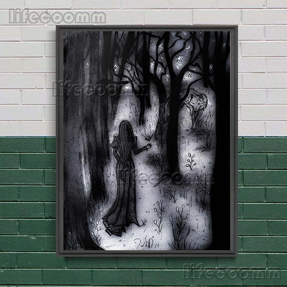 أيرلندا الشمالية السحر التوضيح والساحرة الوثنية رسم الرسم الرسم على لوحات القماش الجدارية الحرب والموت السحر الجنية ملصق #6