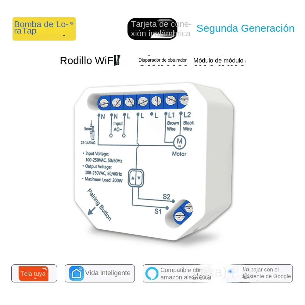 Tuya Smart Life WiFi Módulo de interruptor de cortina Persianas enrollables conectadas Control de persianas Motor Google Home Alexa Electric Drive 
