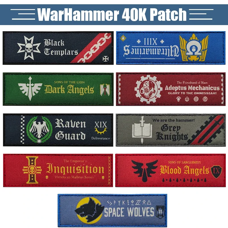 WarHammer 40K Printng Patch Space Wolves Tactical Patch Stickers on Clothing With Hook and Loop