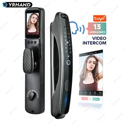 YRHAND-Caméra de sécurité intelligente Tuya 3D Face, interphone en temps réel, serrure de porte, empreinte digitale, biométrique, déverrouillage de clé électronique