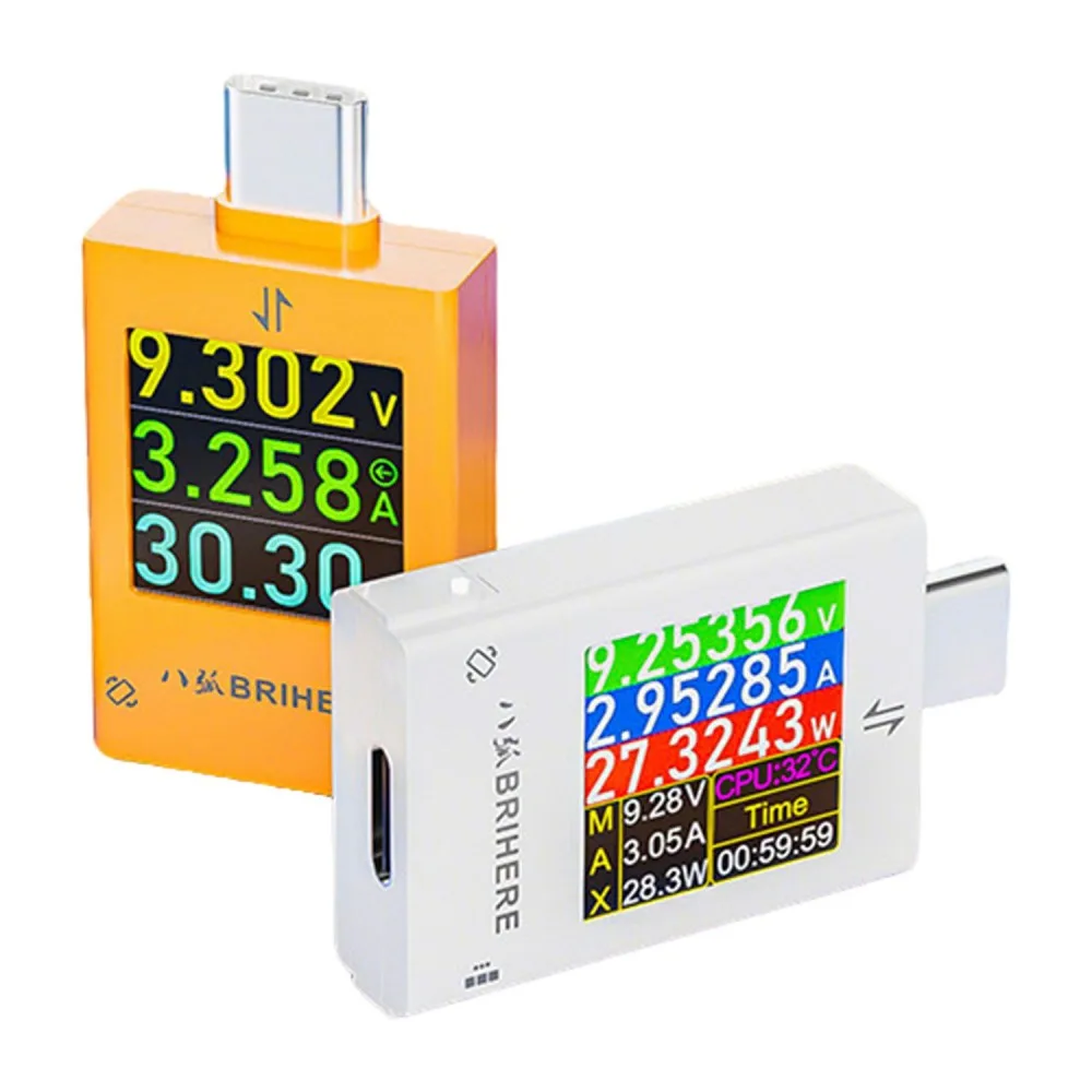 Multifunctional USB Charging Tester Brightness Adjust DC4.5-50V 0-6A Voltage Current Power Capacity Meter 360° Rotatable Screen