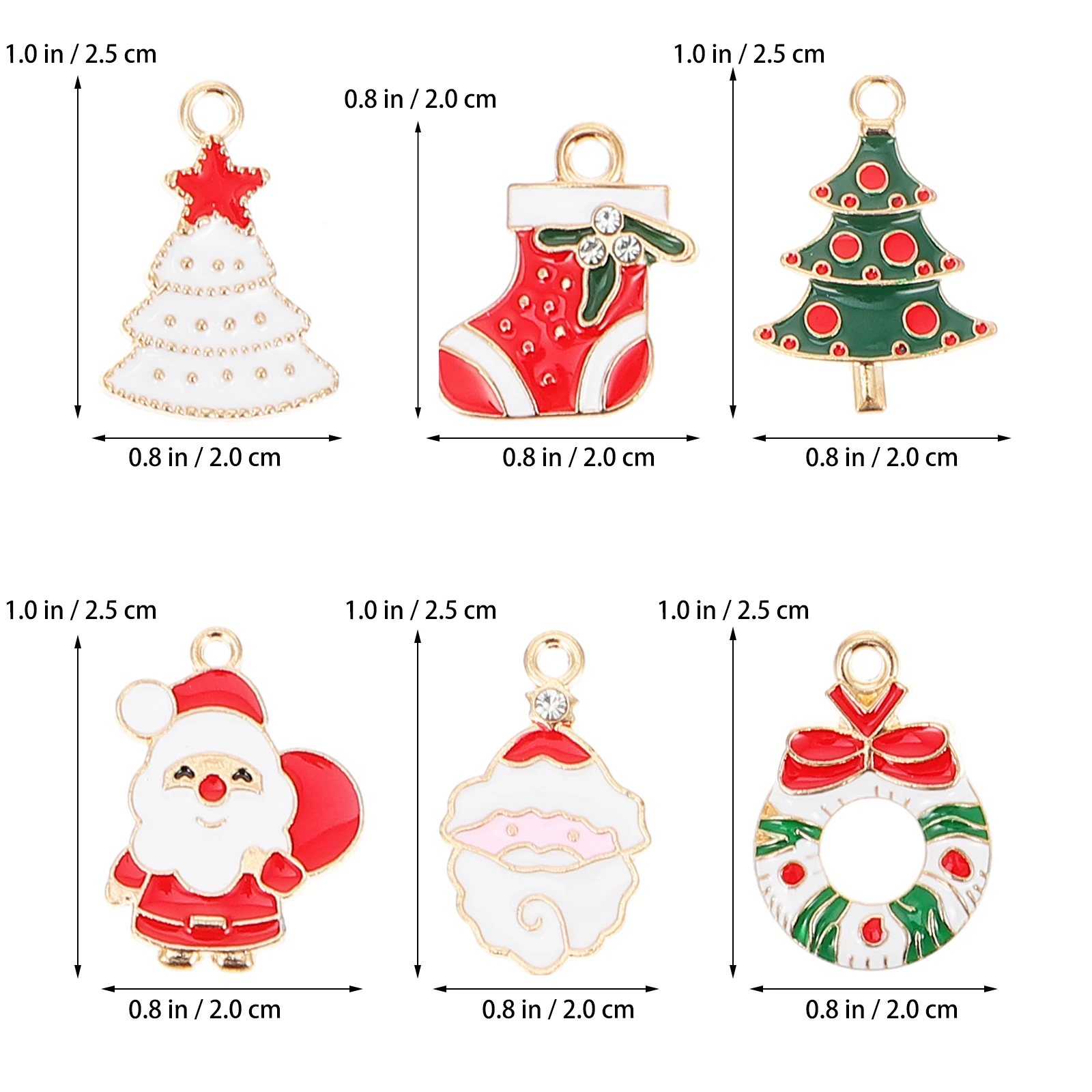 

20pcs Santa Claus Jewelry Alloy Mini Christmas Charms DIY Craft Accessories Pendant Holiday Decorations for Family Friends Xmas