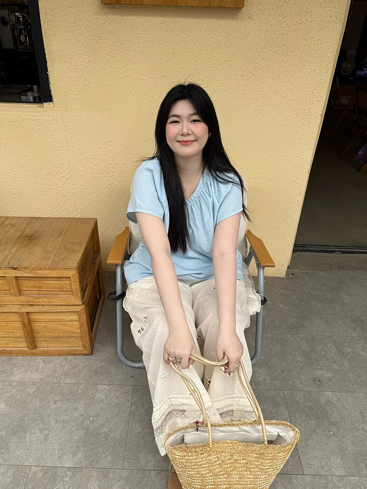 

Повседневные брюки с эффектом похудения, хлопково-льняные брюки с вышивкой, свободный крой, с высокой талией, широкие летние брюки с эластичной резинкой на талии