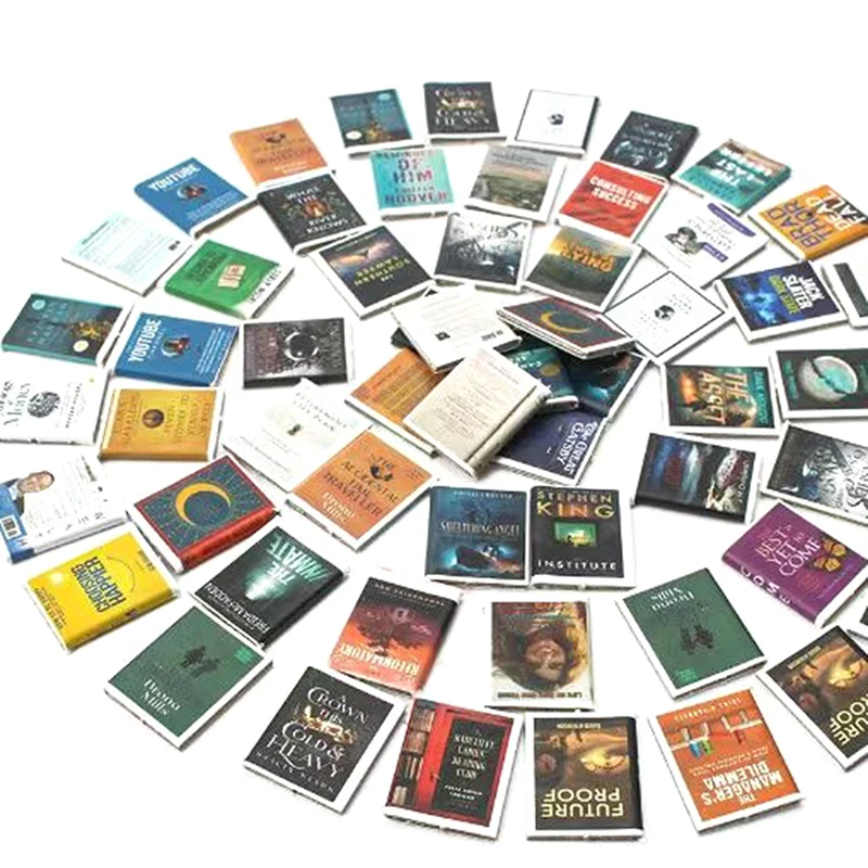 50Pcs/set Random Dollhouse Miniature Books Model Mini Simulation Fun Bookstore Little Man Book Doll House Decor Accessories-Toy