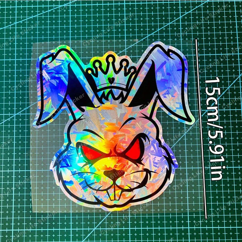 "الشر الأحمر العين الأرنب دراجة نارية ملصق مقاوم للماء الليزر ملصق لخزان الجانب لوحة الجسم لتقوم بها بنفسك غطاء الصفر" #2