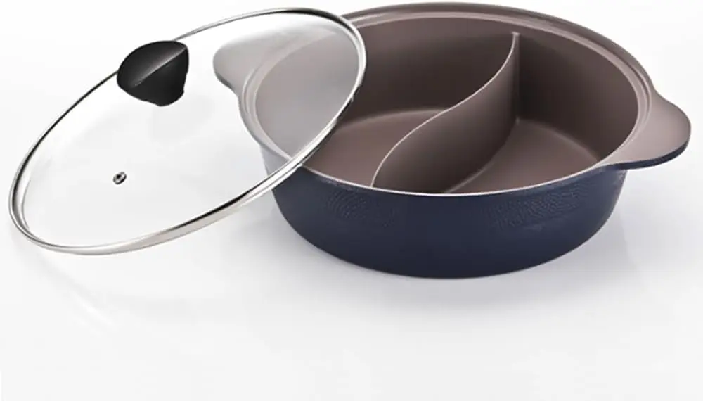 

28cm Double Coated Ceramic Stock Pot for IH Shabu Shabu, Durable & Non-Stick