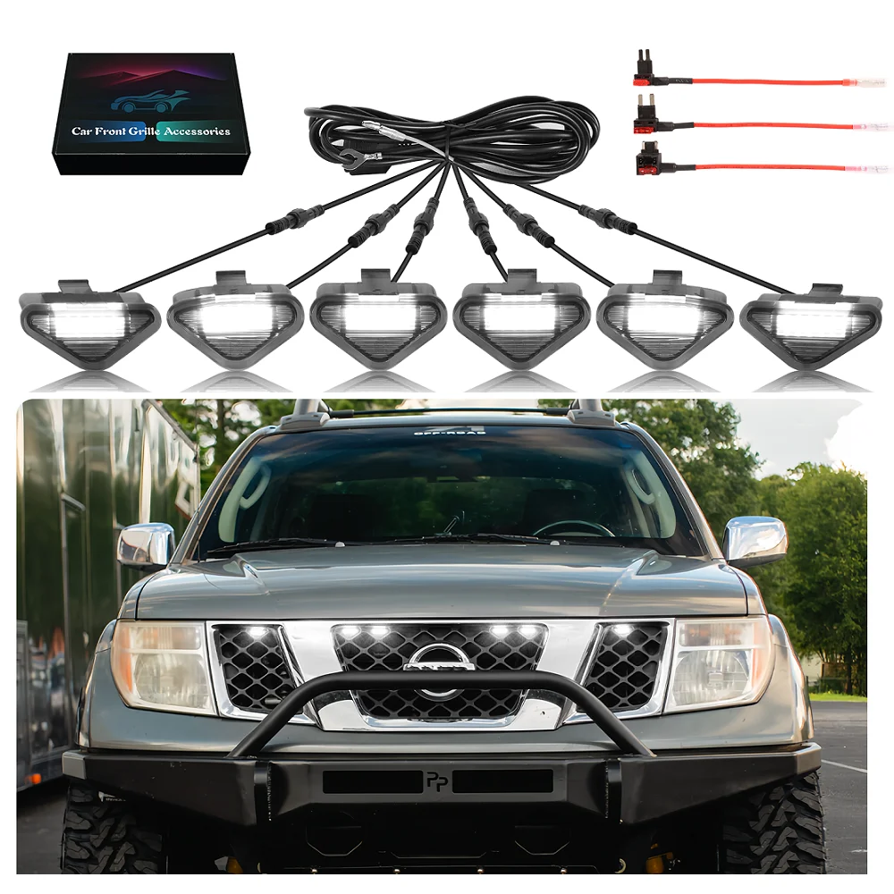 Auto led lights Front Grille Grill Lights For 2005-2008 Nissan Frontier Pathfinder 2006 2007 Racing Grille Grill led lights