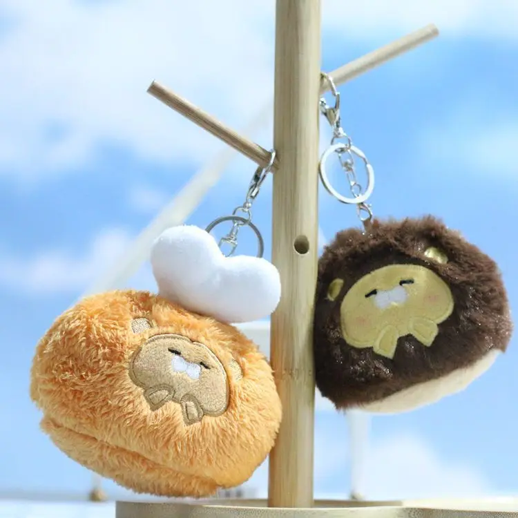 Netflix Cute Rice Ball Chicken Leg Chestnut Bear Plush Doll Keychain Pendant Creative Small Animal Rice Ball Backpack Pendant