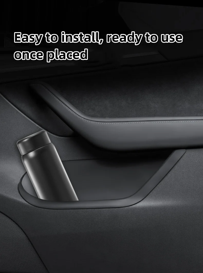 For Tesla Model 3/Y 2017-2023 Door Storage Box Mats Door Slot Mat Door Side Organizer silica gel Mats Waterproof Rubber Full Cov