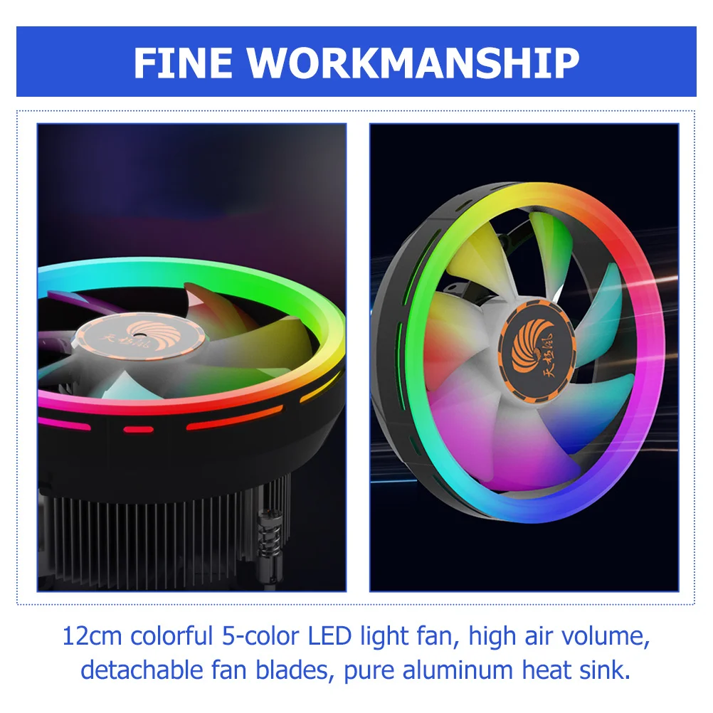 Cooling Fan Electric Heat Sink CPU Air Cooler Radiator Computer Low Profile Accessories