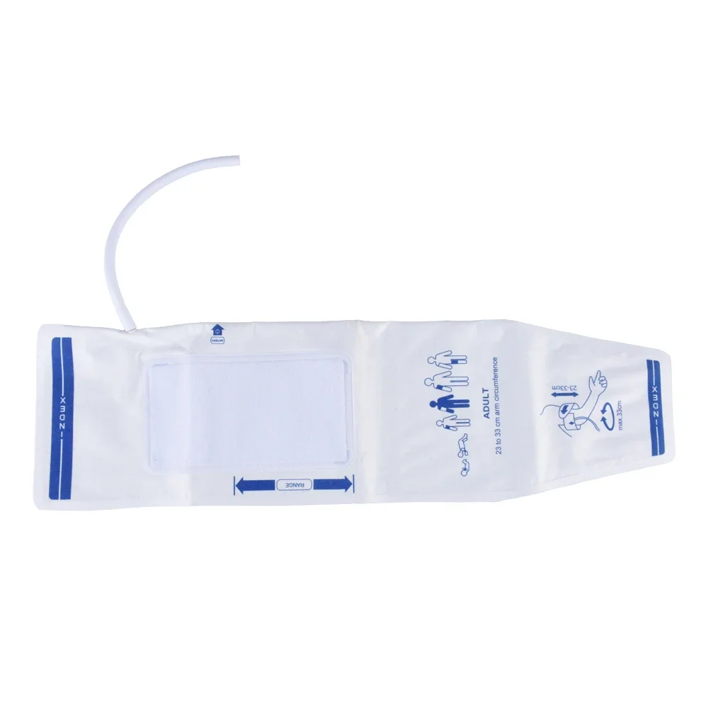 Одноразовая манжета NIBP, одна трубка, размер 23-33 см, размер Suntech, мягкий нетканый материал, Caremed OEM Service