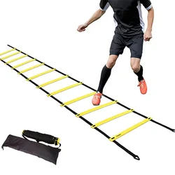 Escalera de agilidad de entrenamiento de fútbol con rejilla de salto a presión, escalera suave, cuerda de velocidad, equipo de entrenamiento de baloncesto, obstáculos