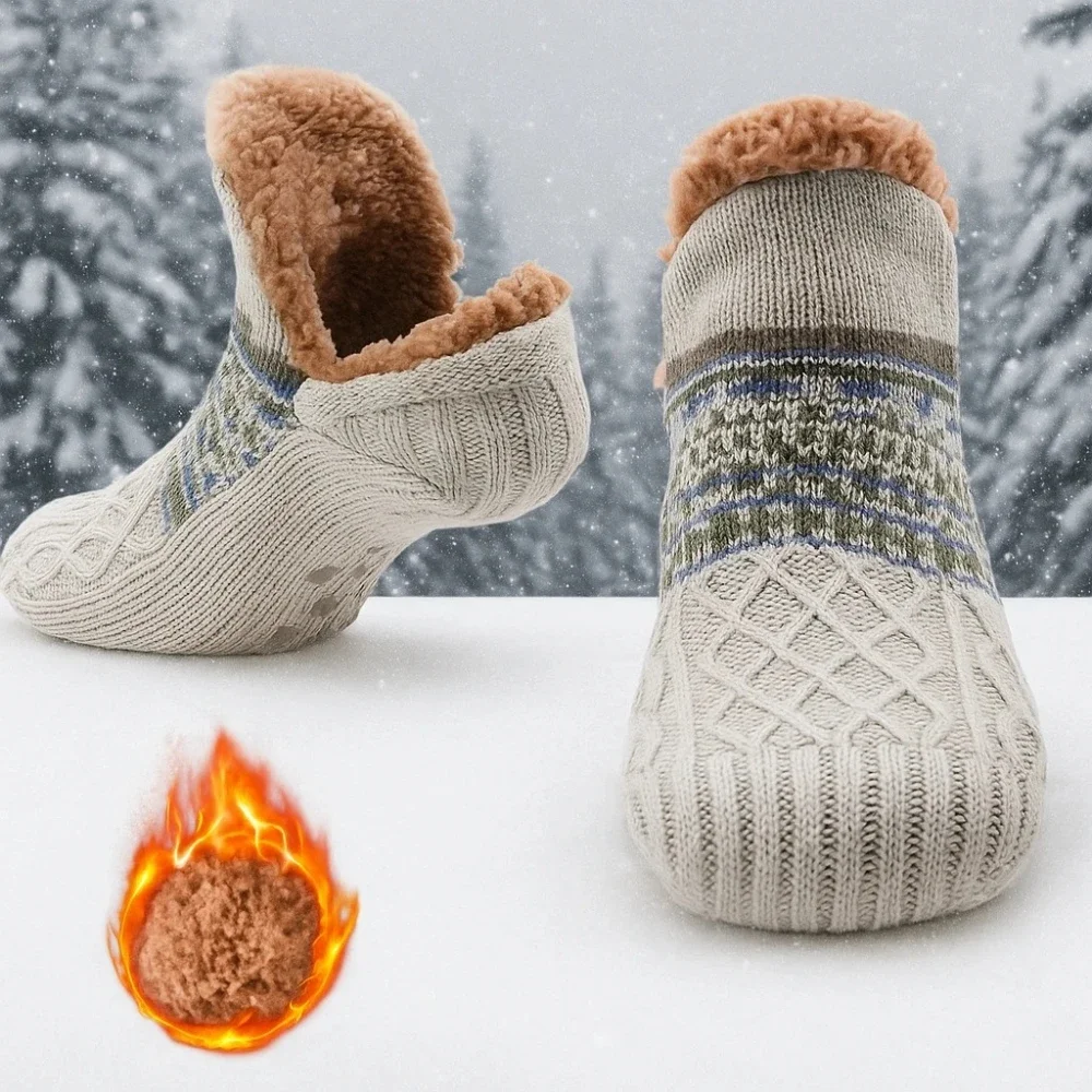 Super warme Winter rutschfeste Bodensocken Damen Herren Schneesocken Schlaf Teppich Hausschuhe Socken Damen Samtstiefel Unsiex Home Wear