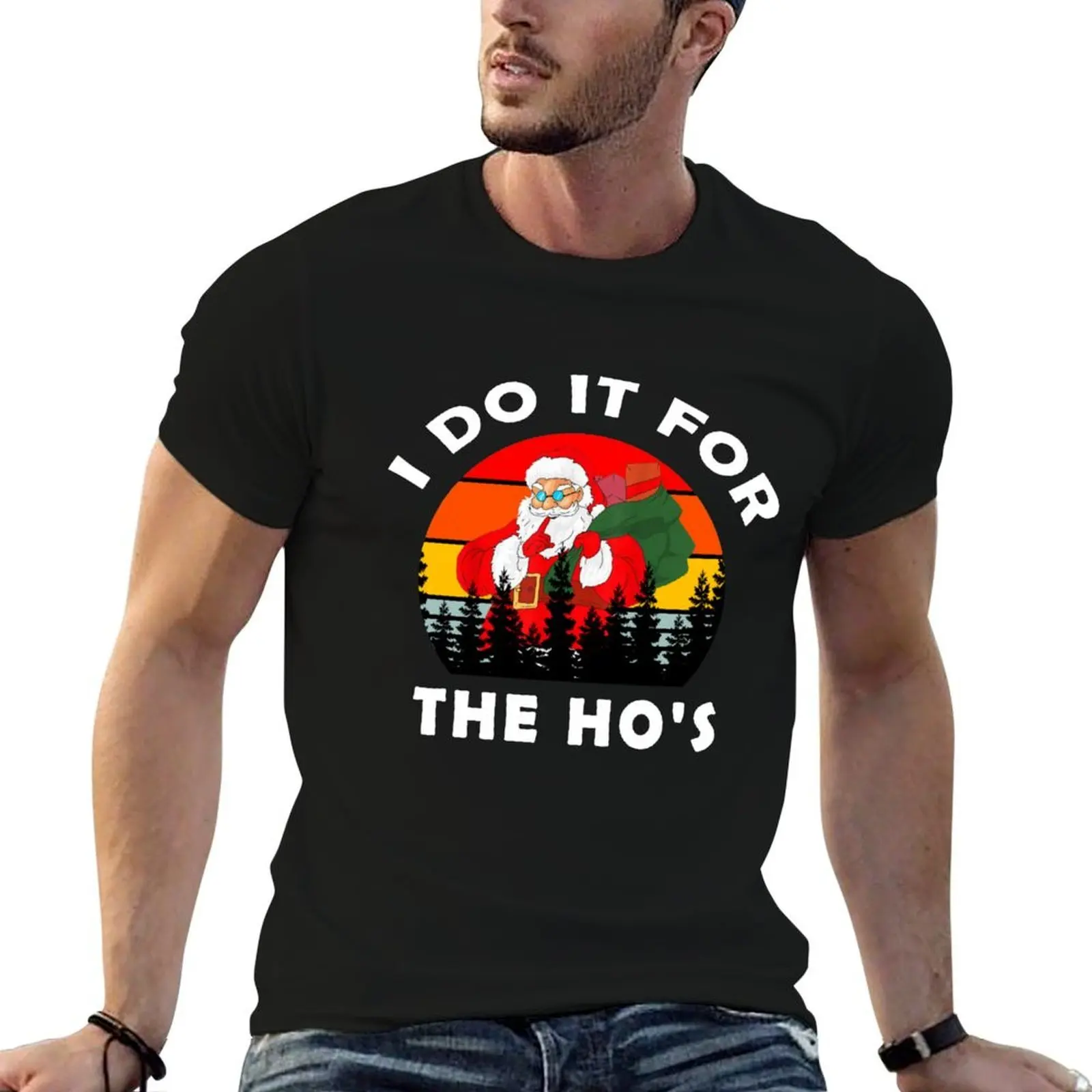 

Мужская забавная рождественская винтажная футболка I Do It for The Hos, мужские повседневные футболки с рисунком для мужчин, футболка