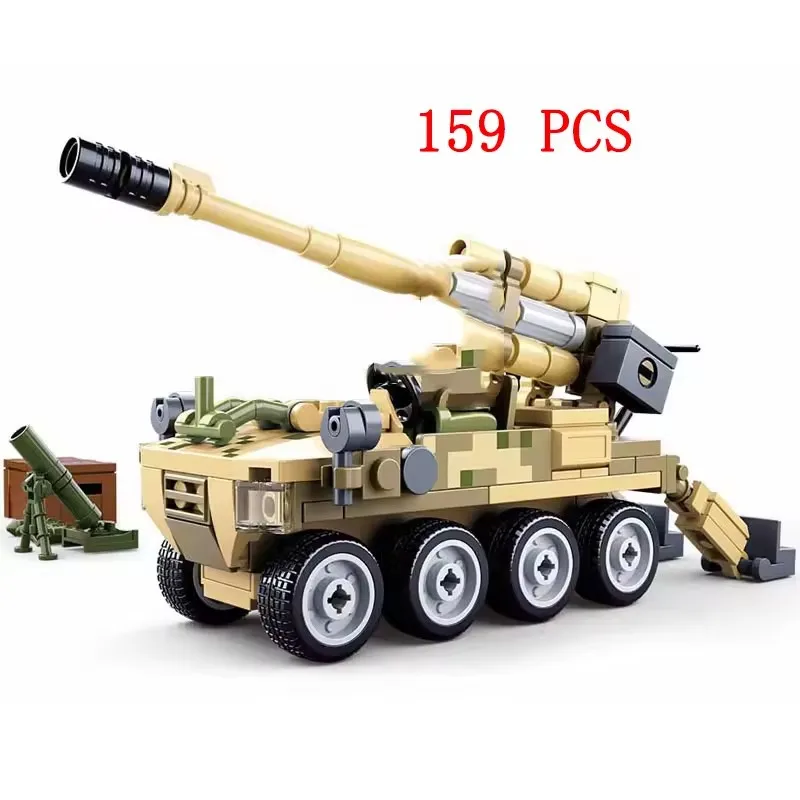159PCS 0751 Kleine Tank Modell Baustein Spielzeug Morden Militär Armee Lkw Bau Kiit Kinder Diy Ziegel Spielzeug