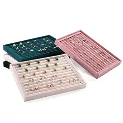 Rings Display Tray, Jewelry storage organizer Women Earrings Ear Studs Organizer Showcase Display Holder Stand Props Counter