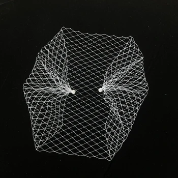 白い鳥かごのベール、アイボリーの鳥かごのベール、花嫁の鳥かごのベール、結婚式のアクセサリー