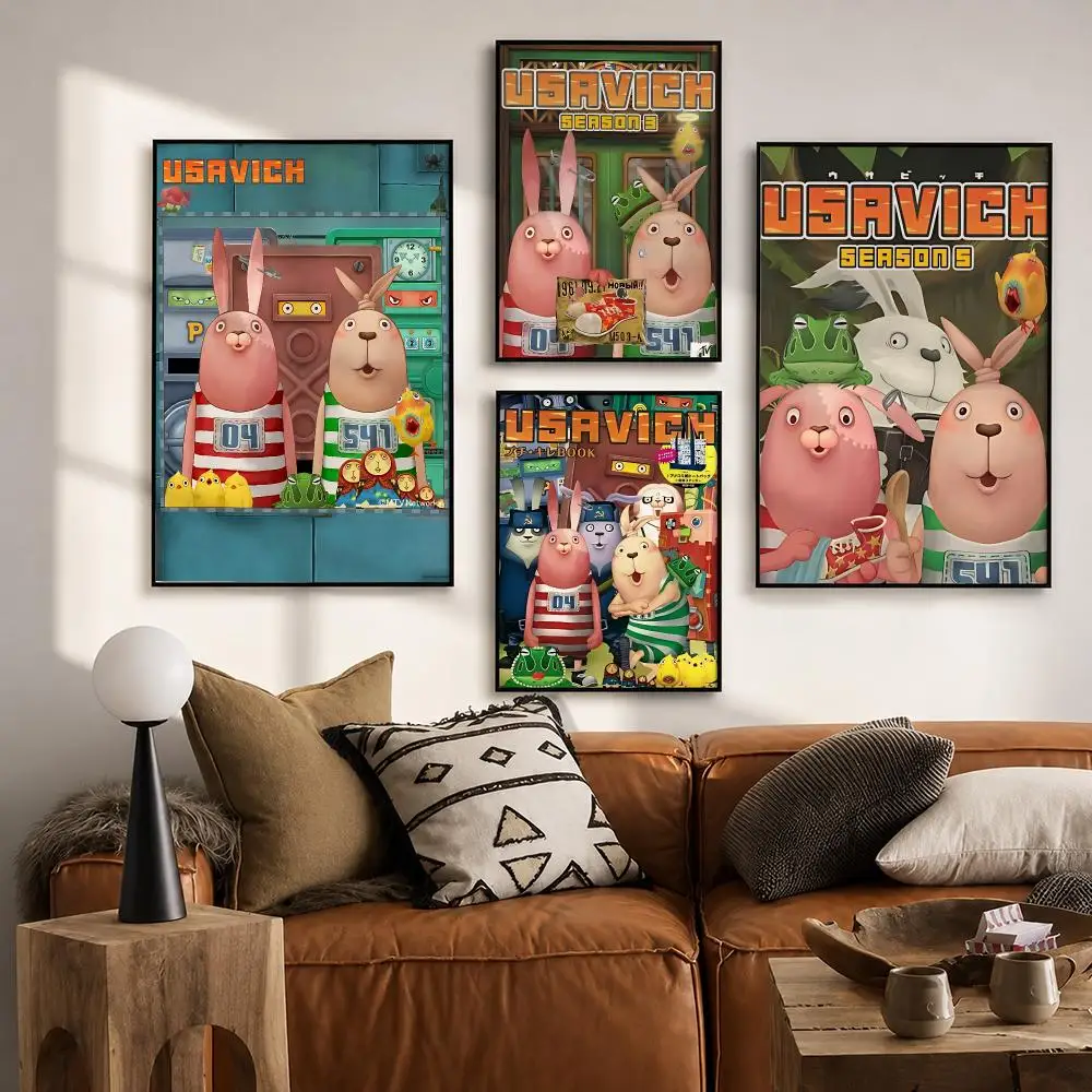 Shockproof Entertainment U-UsavichS Poster Vintage Retro Anime Poster Stickers Peel and Stick Wall Art Home Decor