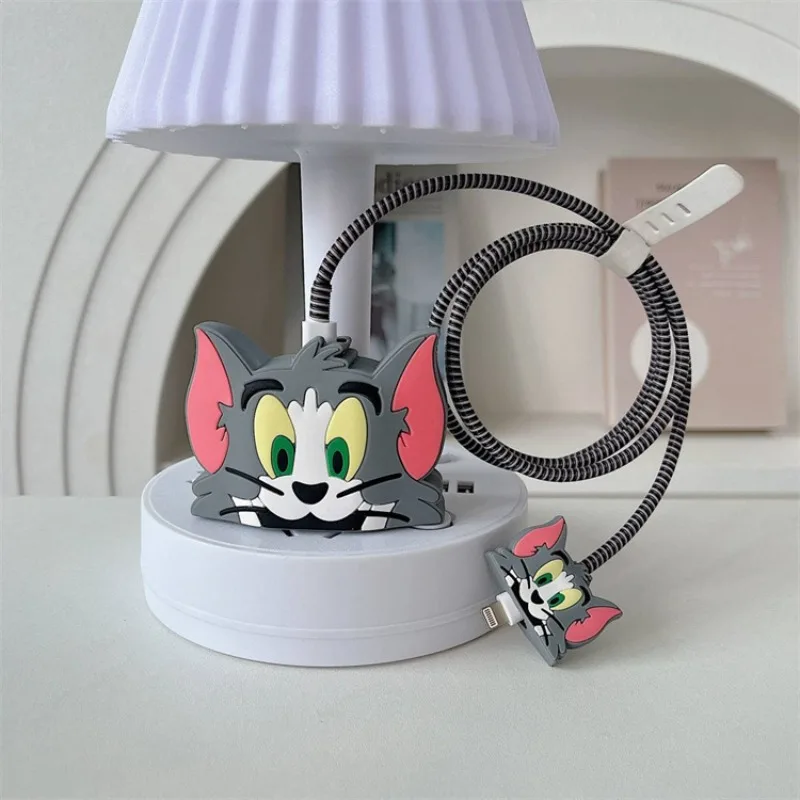 4Pcs /Set 3D Cartoon Cable Protector For iPhone /iPad 18W/20W Charger Protector Case Cable Management Phone Wire Cord Organizers