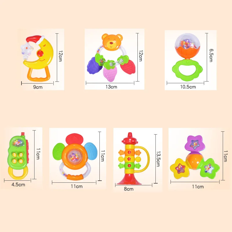 0 ~ 12M Baby Teether Rattle โทรศัพท์มือถือแรกเกิดฟันบดของเล่นทารก Handbell เด็กวัยหัดเดินการฝึกอบรมเด็กวันเกิดคริสต์มาสของเล่น