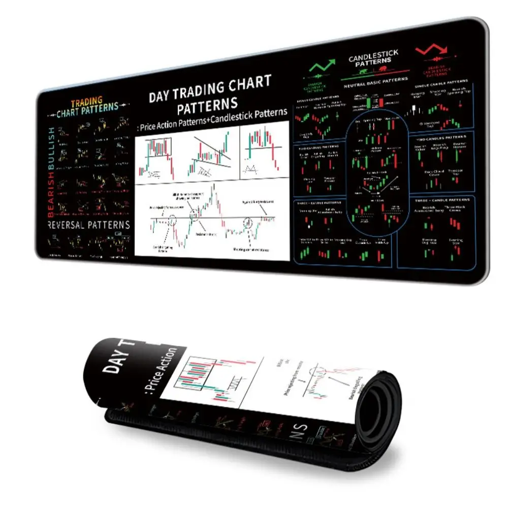 Mauspad mit Diagramm-Muster, Diagramm-Muster, effizienter Schreibtischschutz, Kerzenständer-Muster, Kunst-Mauspad, verlängert, glatt