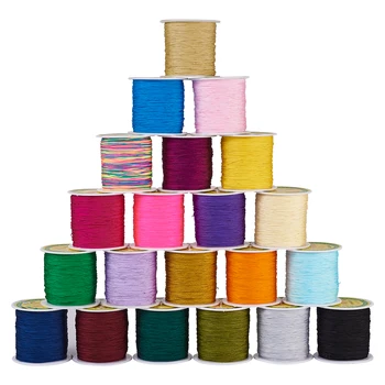 0,5 mm 0,8 mm Nylonfaden für Schmuckherstellung, DIY-Zubehör, Halskette, Armband, Schwarz, Rot, Weiß, Blau, F65