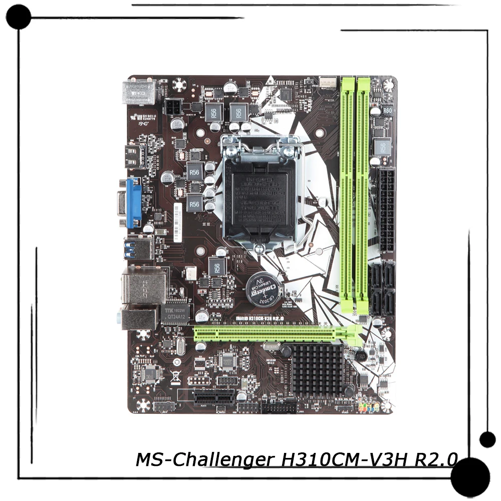 

Original For MAXSUN PC Desktop Computer mATX Motherboard H310C Support 6/7/8/9th LGA1151 MS-Challenger H310CM-V3H R2.0