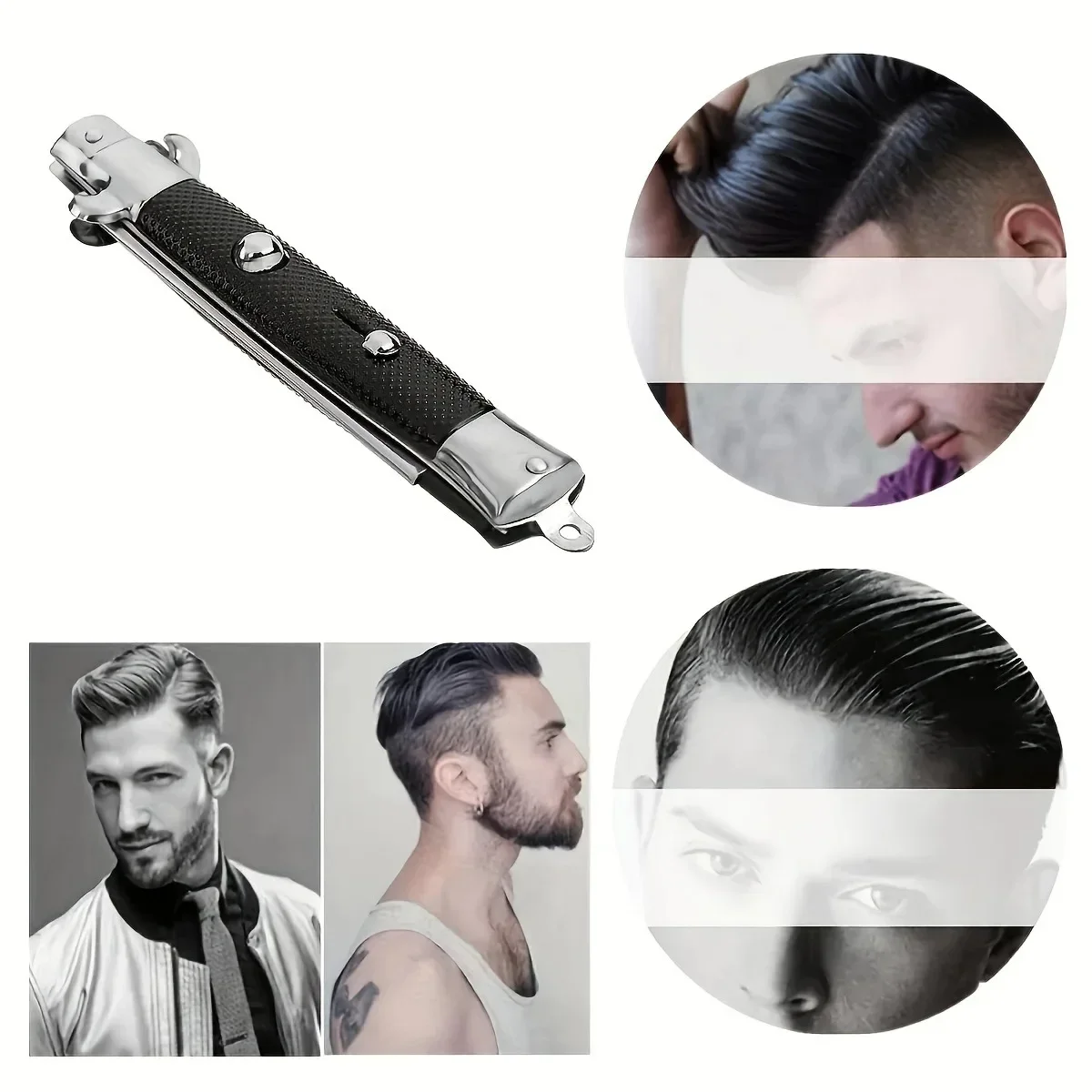 1PC Switch Blade Comb Men's Styling Switch Blade Spring Pocket Portable Oil Comb Hair Cutting Toy Automatic Button Brush Barber