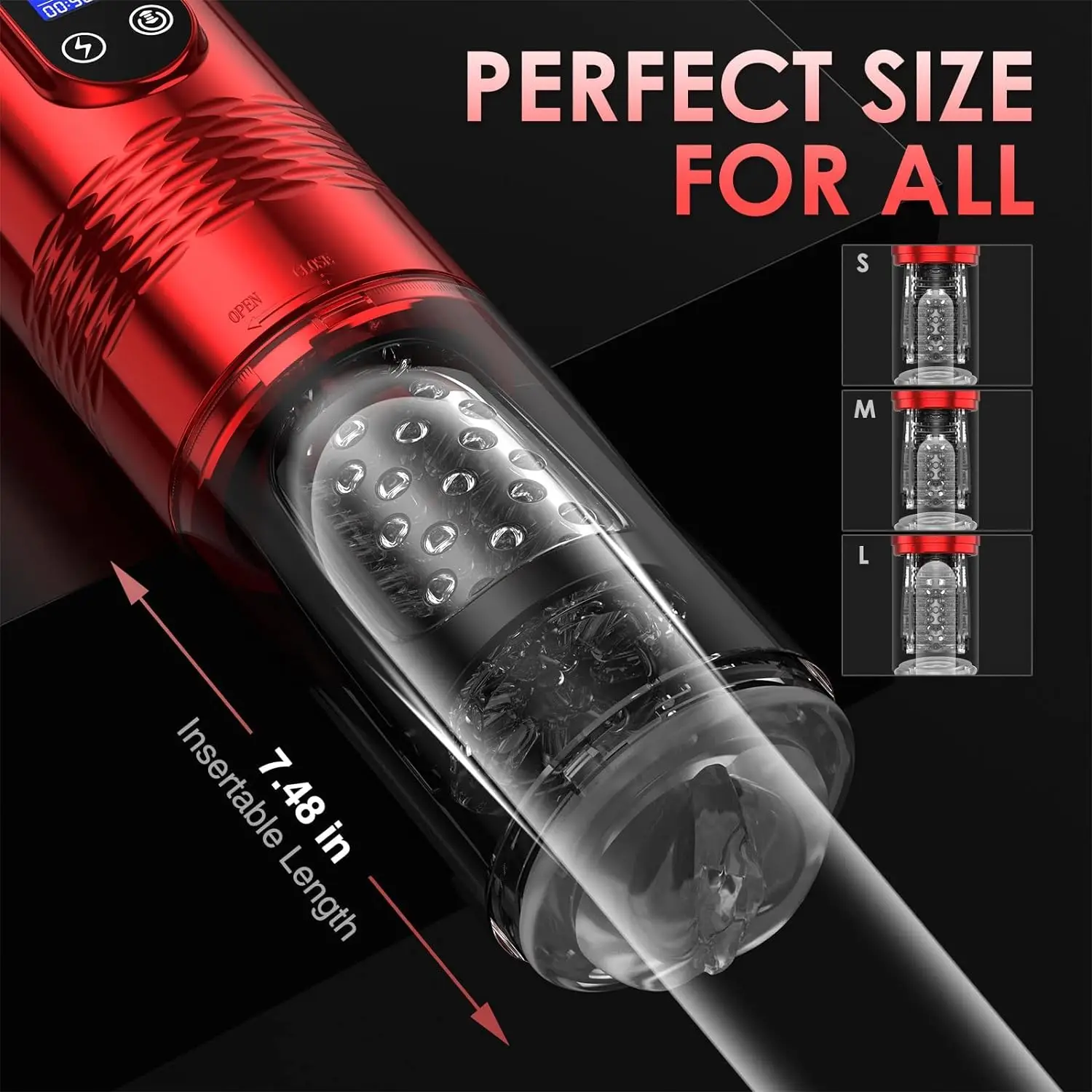 Male Masturbator Adult Sex Toys - Fully Automatic Male Masturbator with 10 Vibrations and 6 Thrusts, LCD Display Male Sex Toys f