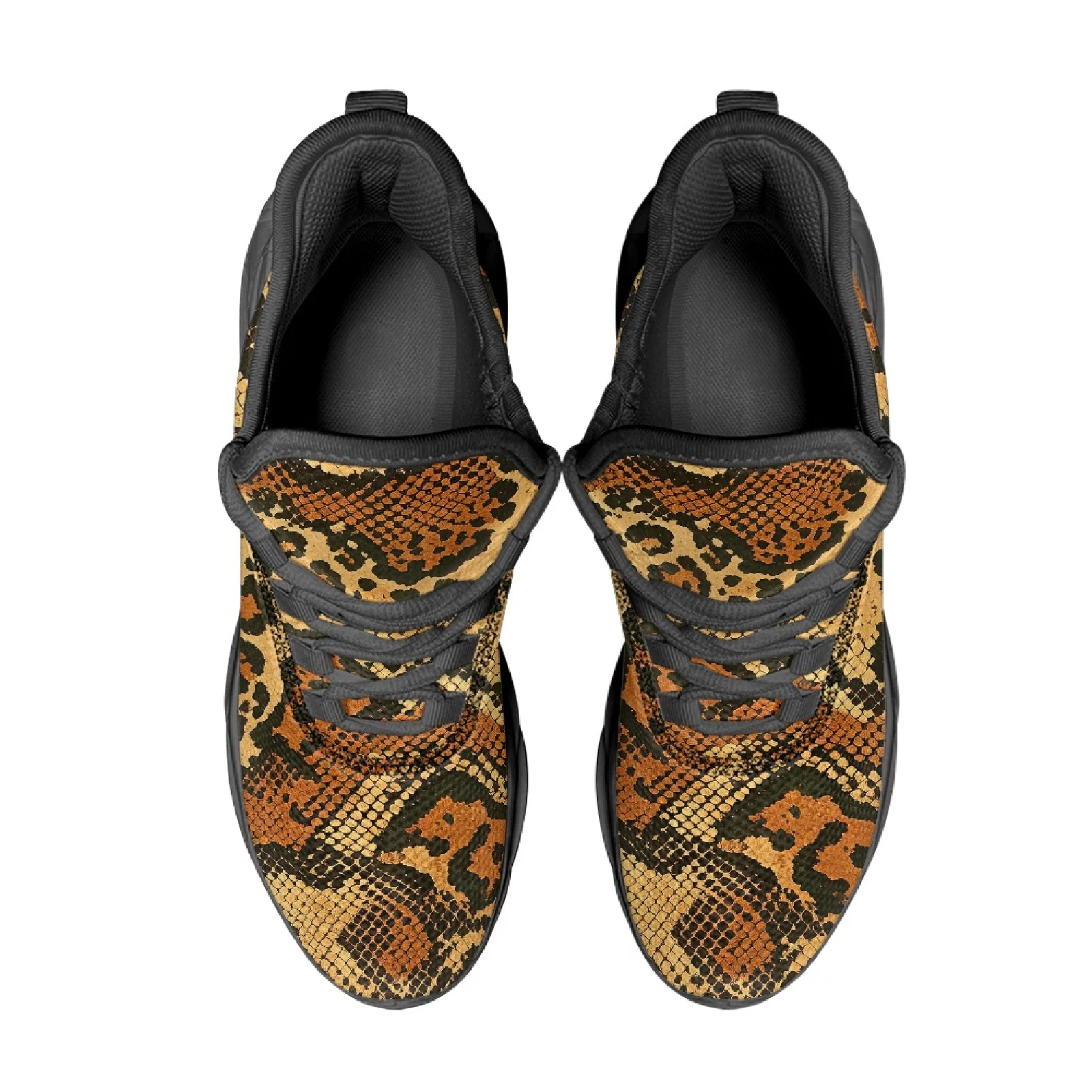 PENSTROLL Breathable Mens Running Shoes with Snake Leopard Print, Fashion Sneakers for Training Sports and Daily Wear