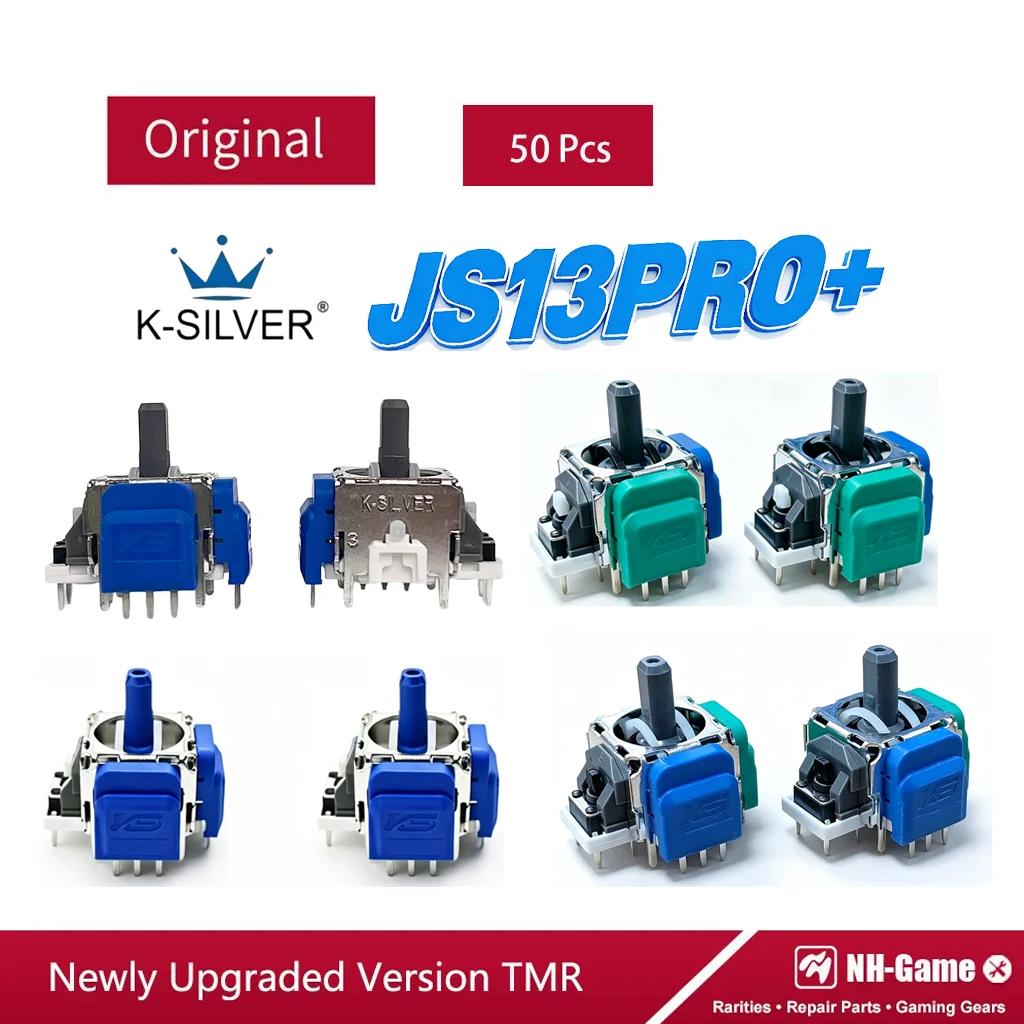 50pcs For PS5 K-SILVER JS13Pro+TMR Electromagnetic Joystick 3D Analog Thumb Stick For PS5 Edge For PS4 For XBox Elite 2 Gamepad