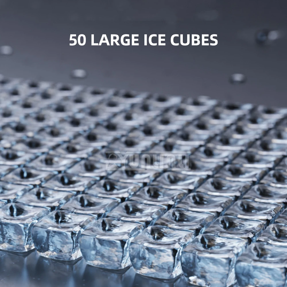 ماكينة مكعبات الثلج التجارية الأوتوماتيكية بالكامل ذات السعة الكبيرة HL-500F مع 50 حجرة ثلج وسعة تخزين الثلج 20 كجم