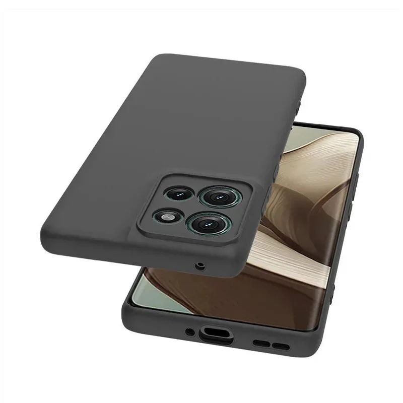 Funda para Motorola Moto Edge 60 Neo, Carcasa Trasera para Moto Edge 60 Neo, TPU Suave, Delgada, Negra Mate, Silicona, Protectora