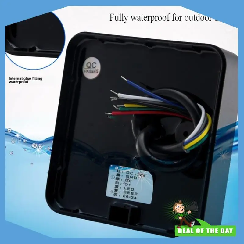 Entrega en 24 horas IP68 Lector de tarjetas de control de acceso cuadrado impermeable Wiegand Lector de tarjetas de 26/34 bits Control de acceso