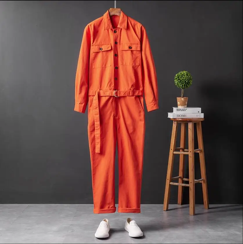 S-5XL Spring And Autumn Japanese Straight Leg Casual Fashion Overalls Men And Women All-in-One Performance Jumpsuit Set