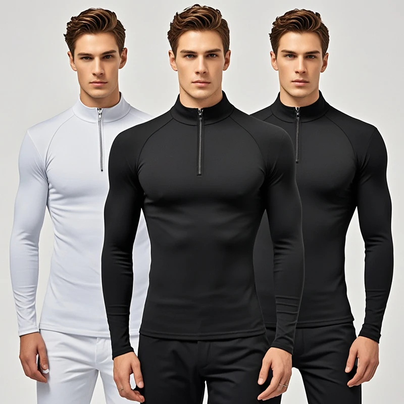 Herren-Lauf-Langarm-T-Shirts, Kompressionsshirt, Fitnessstudio-Kleidung, Herbst, enges Fitness-T-Shirt, schnell trocknend, Bodybuilding-Muskel-T-Shirts