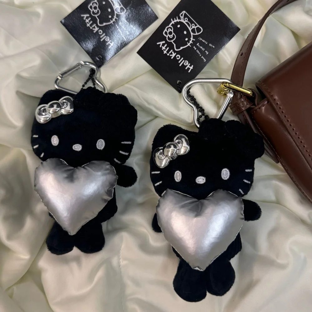 새로운 Sanrio 헬로 키티 플러시 키 체인 만화 Kt 고양이 학생 배낭 장식 Kawaii 열쇠 고리 액세서리 소녀 생일 선물