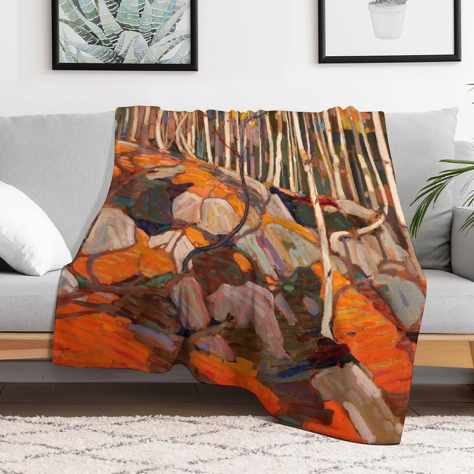 Tom Thomson - The Birch Grove, Autumn - 1915-16 Throw Blanket manga Baby valentine gift ideas Comforter Blankets