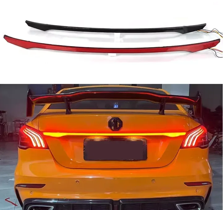 High Quality Rear Trunk Lid Door Tail Gate Strip Cover Trims LED Light Through Taillight For MG 6 2017-2023